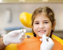 A girl getting her dental checkup