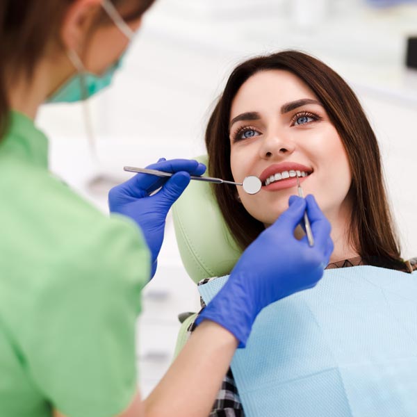 person at the dentist