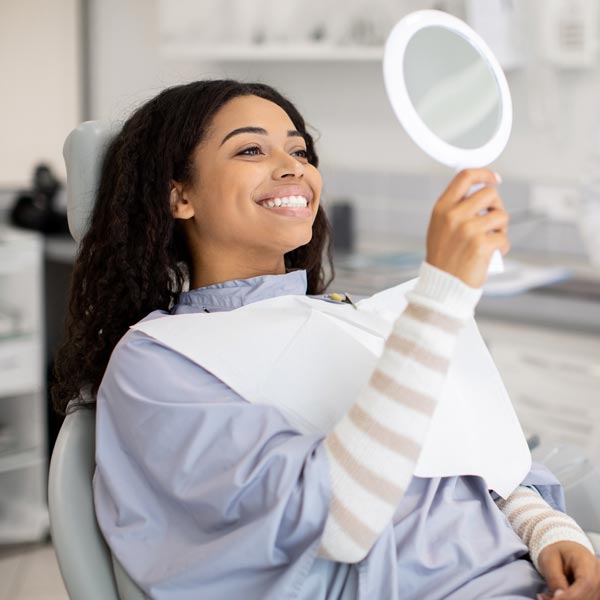 person at the dentist