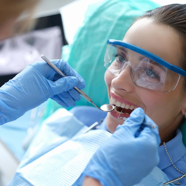 person at the dentist