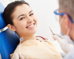 Smiling girl at dentist