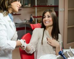 Smiling girl at dentist