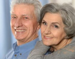 Happy old couple smiling